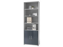 Büro-Set >Olivia< (9-teilig) in lichtgrau aus Glas - 220cm (H)