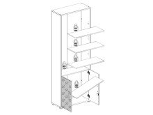 Büro-Set >Olivia< (9-teilig) in lichtgrau aus Glas - 220cm (H)