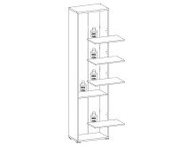 Büro-Set >Olivia< (9-teilig) in lichtgrau aus Glas - 220cm (H)