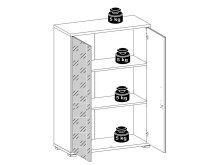 Büro-Set >Olivia< (9-teilig) in lichtgrau aus Glas - 220cm (H)