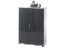 Büro-Set >Olivia< (9-teilig) in lichtgrau aus Glas - 220cm (H)