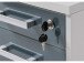 Büro-Set >Olivia< (9-teilig) in Graphit aus Glas - 220cm (H)