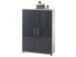 Büro-Set >Olivia< (9-teilig) in Graphit aus Glas - 220cm (H)