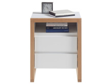 Nachtkonsole >Fremont< in Weiß matt lackiert - 48x60x40 (BxHxT)