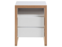 Nachtkonsole >Fremont< in Weiß matt lackiert - 48x60x40 (BxHxT)