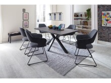 Esszimmerstuhl >Northampton I< (2-er Set) in Anthrazit - 58x87x59 (BxHxT)