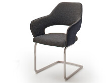 Esszimmerstuhl >Northampton I< (2-er Set) in Edelstahl/gebürstet aus Polyester