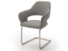 Esszimmerstuhl >Northampton I< (2-er Set) in Edelstahl/gebürstet aus Polyester