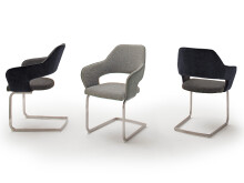 Esszimmerstuhl >Northampton I< (2-er Set) in Edelstahl/gebürstet aus Polyester