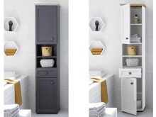 Hochschrank >Tomlin< in Weiß - 41x191x32cm...
