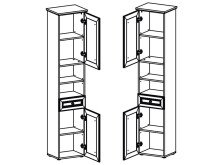 Hochschrank >Tomlin< in Weiß - 41x191x32cm (BxHxT)