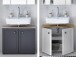Waschbeckenunterschrank >Tomlin< in Weiß - 84x67x32cm (BxHxT)