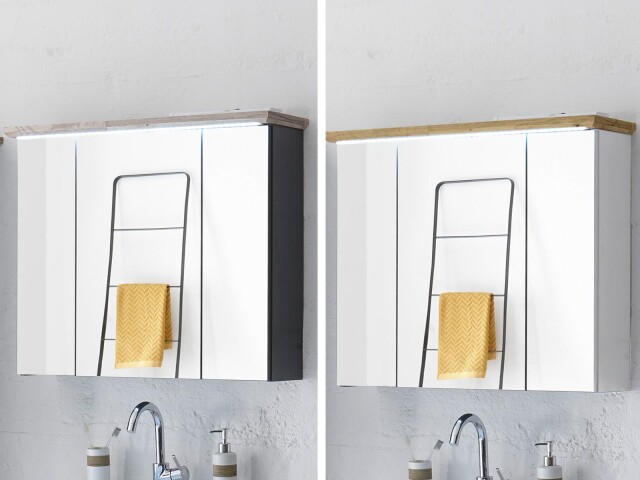 Spiegelschrank >Tomlin< in Weiß - 84x70x24cm (BxHxT)