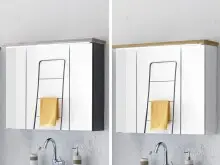 Spiegelschrank >Tomlin< in Weiß - 84x70x24cm...