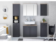 Spiegelschrank >Tomlin< in grau - 84x70x24cm (BxHxT)