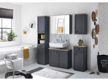 Spiegelschrank >Tomlin< in grau - 84x70x24cm (BxHxT)