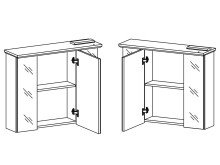 Spiegelschrank >Tomlin< in Weiß - 84x70x24cm (BxHxT)
