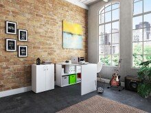Aktenschrank >Trio< in Weiß - 57x77x34,5cm (BxHxT)