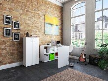 Aktenschrank >Trio< in Weiß - 57x113x34,5cm (BxHxT)