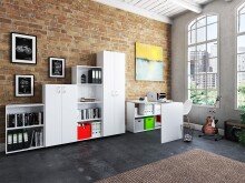 Aktenschrank >Trio< in Weiß - 57x186,5x34,5cm (BxHxT)