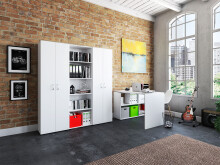 Aktenschrank >Trio< in Weiß - 57x186,5x34,5cm (BxHxT)