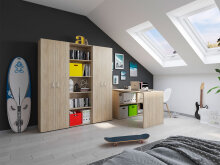 Aktenschrank >Trio< in Sonoma-Eiche - 57x186,5x34,5cm (BxHxT)
