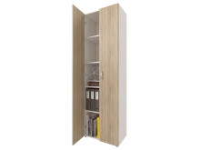Aktenschrank >Trio< in Weiß / Sonoma-Eiche - 57x186,5x34,5cm (BxHxT)