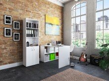 Aktenschrank >Trio< in Weiß - 57x190x34,5cm (BxHxT)