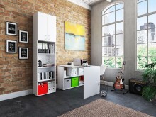 Aktenschrank >Trio< in Weiß - 57x231x34,5cm (BxHxT)