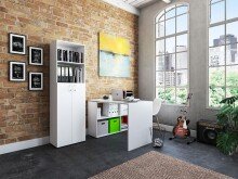 Aktenschrank >Trio< in Weiß - 57x190x34,5cm (BxHxT)