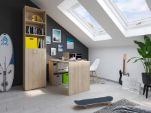 Aktenschrank >Trio< in Sonoma-Eiche - 57x226x34,5cm (BxHxT)