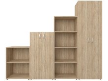 Aktenschrank >Trio< in Sonoma-Eiche - 57x226x34,5cm (BxHxT)