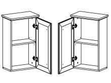 Hängeschrank >Tomlin< in grau - 41x70x24cm (BxHxT)