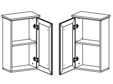 Hängeschrank >Tomlin< in grau - 41x70x24cm (BxHxT)