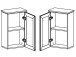 Hängeschrank >Tomlin< in grau - 41x70x24cm (BxHxT)