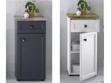 Unterschrank >Tomlin< in Weiß - 41x83x32cm...