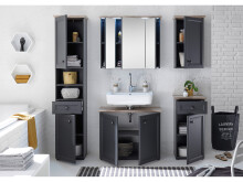 Unterschrank >Tomlin< in grau - 41x83x32cm (BxHxT)