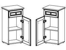 Unterschrank >Tomlin< in grau - 41x83x32cm (BxHxT)
