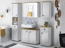 Badezimmer-Set >Tomlin< (5-teilig) in Weiß -...