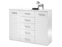 Sideboard >New Jersey< in Weiß aus MDF - 130x99x40cm (BxHxT)