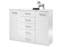 Sideboard >New Jersey< in Weiß aus MDF - 130x99x40cm (BxHxT)