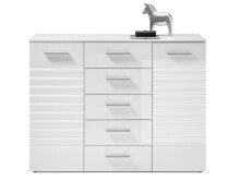 Sideboard >New Jersey< in Weiß aus MDF - 130x99x40cm (BxHxT)