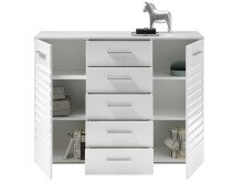 Sideboard >New Jersey< in Weiß aus MDF - 130x99x40cm (BxHxT)