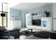 Sideboard >New Jersey< in Weiß aus MDF - 130x99x40cm (BxHxT)