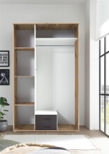 Kleiderschrank >Cilli< in Anthrazit - 119,6x196,3x53,5cm (BxHxT)