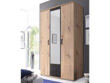 Kleiderschrank >Cilli< in Anthrazit - 119,6x196,3x53,5cm (BxHxT)