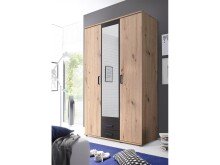 Kleiderschrank >Cilli< in Anthrazit - 119,6x196,3x53,5cm (BxHxT)
