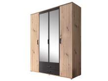 Kleiderschrank >Cilli< in Anthrazit -...