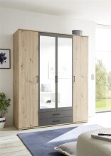 Kleiderschrank >Cilli< in Anthrazit -...