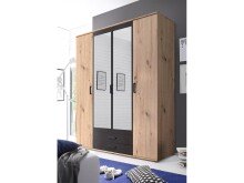 Kleiderschrank >Cilli< in Anthrazit - 159,3x196,3x53,5cm (BxHxT)